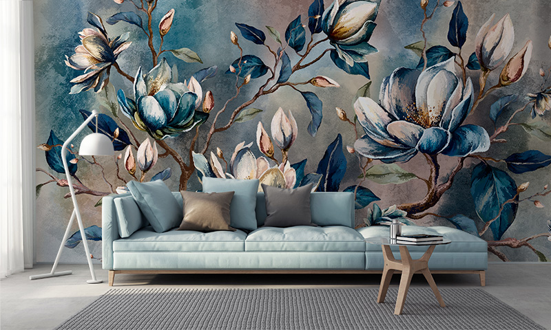 Fototapeta Naklejka na ścianę - Tapeta malarstwo kwiaty #7796