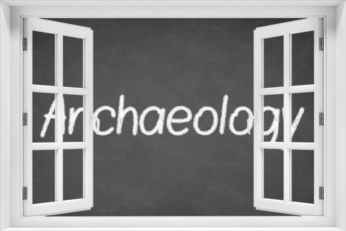 Archaeology lesson on blackboard or chalkboard.