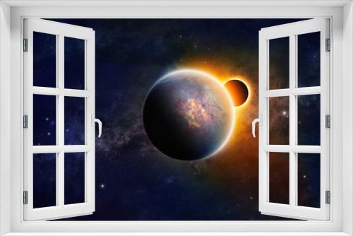 Fototapeta Naklejka Na Ścianę Okno 3D - Planet in deep space