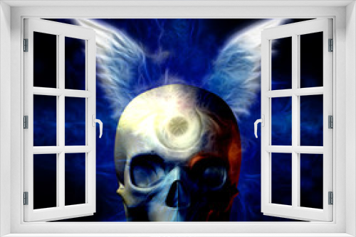 Fototapeta Naklejka Na Ścianę Okno 3D - Winged Skull with Eye