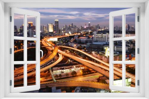 Fototapeta Naklejka Na Ścianę Okno 3D - Bangkok, Thailand - Jan 16, 2016 : Bangkok skyline with city bef