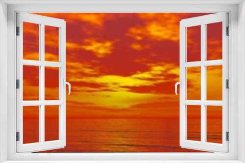 Fototapeta Naklejka Na Ścianę Okno 3D - panorama of sunset on the ocean, the sunrise over the sea, banner