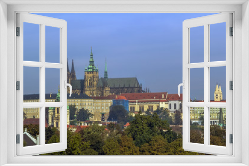 Fototapeta Naklejka Na Ścianę Okno 3D - view of Prague castle