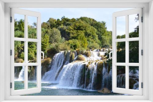 Fototapeta Naklejka Na Ścianę Okno 3D - Waterfall in The Nature Reserve of Krka, Croatia