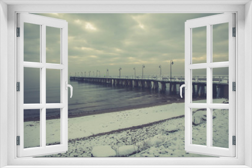 Fototapeta Naklejka Na Ścianę Okno 3D - Beautiful winter landscape, and the Baltic Sea. Orlowo Gdynia