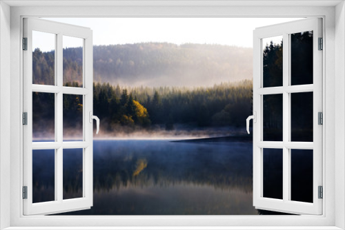 Fototapeta Naklejka Na Ścianę Okno 3D - Autumn forest lake 2