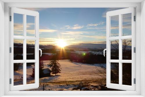 Fototapeta Naklejka Na Ścianę Okno 3D - winterlicher Sonnenuntergang
