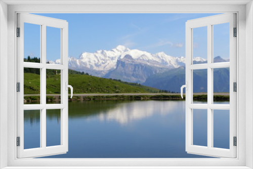 Fototapeta Naklejka Na Ścianę Okno 3D - mont blanc et lac de joux plane