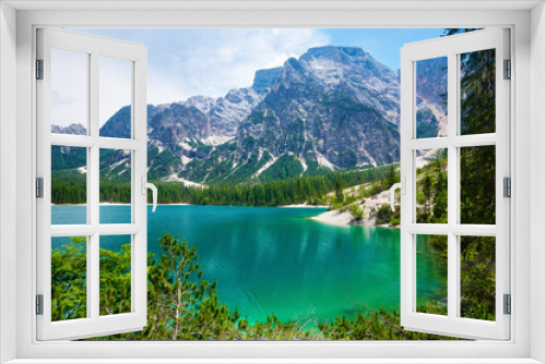 Fototapeta Naklejka Na Ścianę Okno 3D - Lake Braies in Italy
