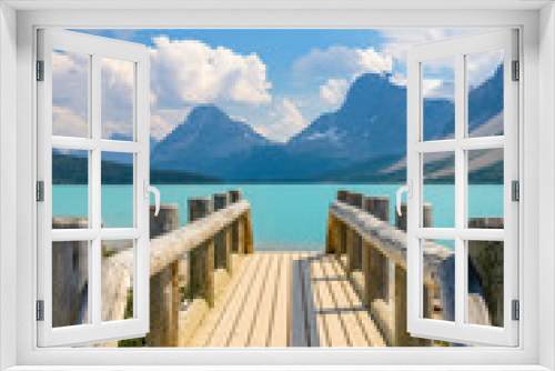 Fototapeta Naklejka Na Ścianę Okno 3D - Majestic mountain lake in Canada. Bow Lake.