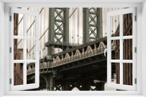 Fototapeta Naklejka Na Ścianę Okno 3D - New York Manhattan Bridge