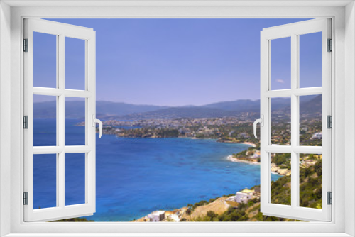 Fototapeta Naklejka Na Ścianę Okno 3D - Agios Nikolaos und die Mirabellobucht, Kreta, Griechenland