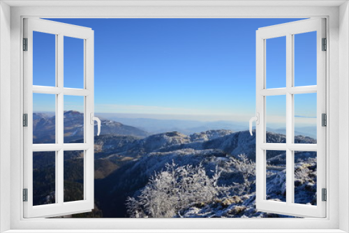 Fototapeta Naklejka Na Ścianę Okno 3D - Mountains in winter