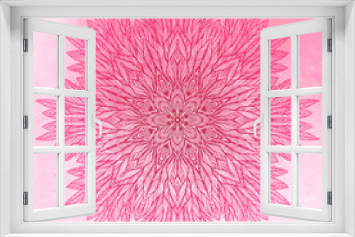 Fototapeta Naklejka Na Ścianę Okno 3D - pink mandala, a circular pattern on a pink background, vector illustration