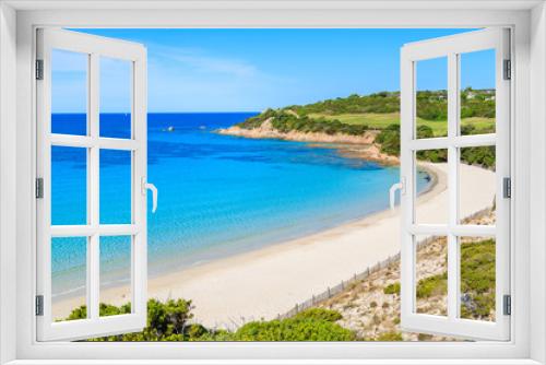 Fototapeta Naklejka Na Ścianę Okno 3D - A view of beautiful white sand beach Grande Sperone with azure sea water, Corsica island, France