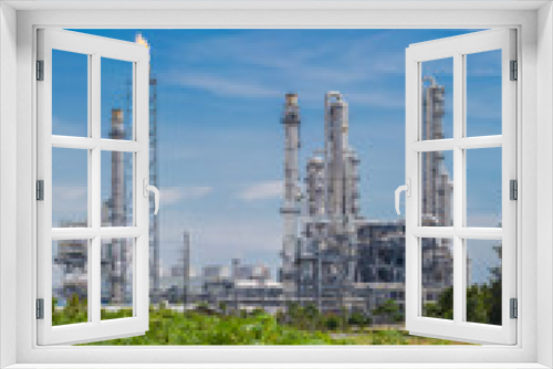 Fototapeta Naklejka Na Ścianę Okno 3D - Architecture of Chemical refinery plant with blue sky