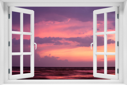 Fototapeta Naklejka Na Ścianę Okno 3D - Sunset on sea with purple sky. Black Sea, Russia