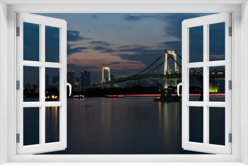 Fototapeta Naklejka Na Ścianę Okno 3D - Odaiba Bridge in tokyo after sunset