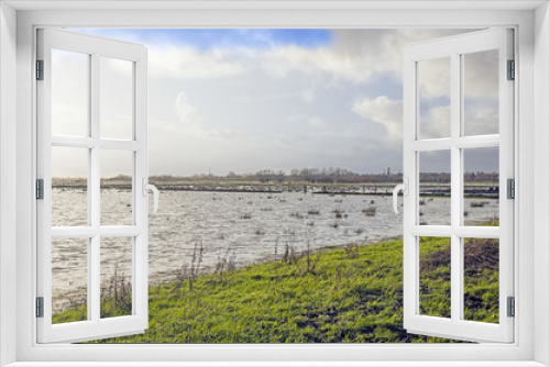 Fototapeta Naklejka Na Ścianę Okno 3D - Flooded farmland in Somerset England