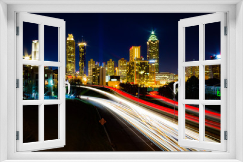 Fototapeta Naklejka Na Ścianę Okno 3D - Time Lapse of Atlanta Traffic