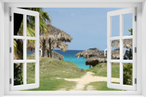 Fototapeta Naklejka Na Ścianę Okno 3D - tropical beach at caribbean sea in cuba