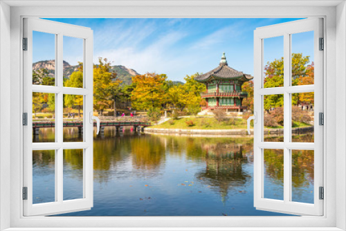 Fototapeta Naklejka Na Ścianę Okno 3D - Autumn of Gyeongbokgung Palace in Seoul ,Korea