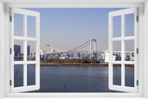 Fototapeta Naklejka Na Ścianę Okno 3D - 東京湾に架かるレインボーブリッジ