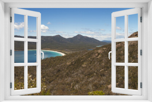 Fototapeta Naklejka Na Ścianę Okno 3D - Wineglass Bay, Tasmania.  Panorama.