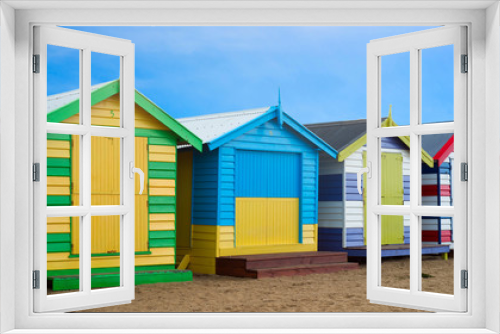 Fototapeta Naklejka Na Ścianę Okno 3D - Brighton beach boxes, Melbourne, Australia