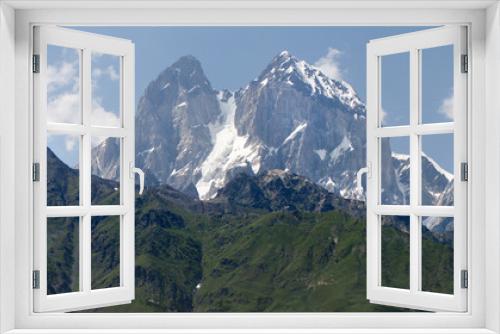 Fototapeta Naklejka Na Ścianę Okno 3D - Ushba  4700 mnm peak of the Caucasus Mountains