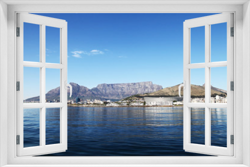 Fototapeta Naklejka Na Ścianę Okno 3D - Cape Town, South Africa - Stadium and Waterfront and harbour with Table Mountain in the background.
