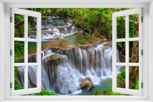 Fototapeta Naklejka Na Ścianę Okno 3D - waterfall huay mae khamin in Kanchanaburi province,Thailand