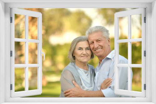 Senior couple near hotel resort