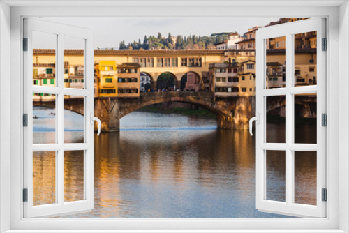 View of the Ponte Vecchio over Arno river in Florence, Tuscany, Italy