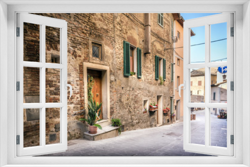 Fototapeta Naklejka Na Ścianę Okno 3D - Captivating street of old Montepulciano