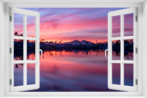 Fototapeta Naklejka Na Ścianę Okno 3D - Discovery Bay, CA Sunset Reflections