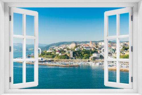 Fototapeta Naklejka Na Ścianę Okno 3D - City view and yacht port of Ribadeo