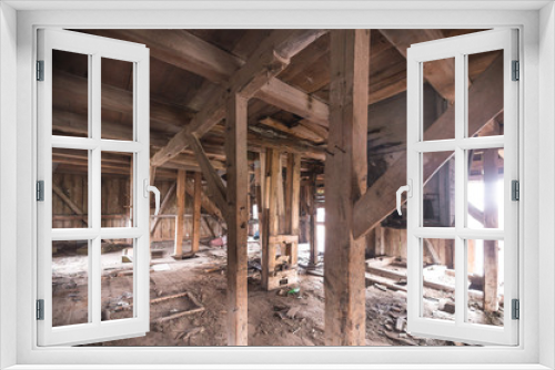 Fototapeta Naklejka Na Ścianę Okno 3D - wooden structure