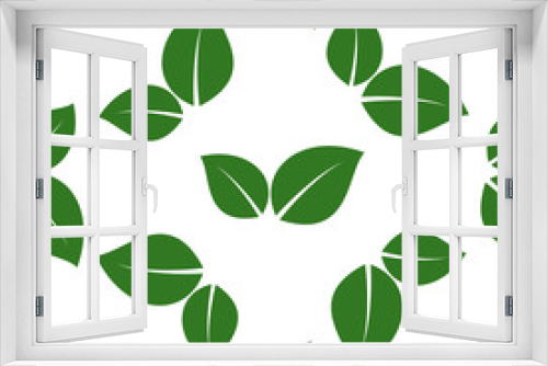 Fototapeta Naklejka Na Ścianę Okno 3D - green seamless leaves