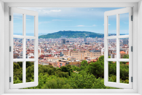 Fototapeta Naklejka Na Ścianę Okno 3D - Panorama City View of Barcelona
