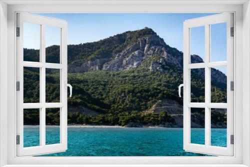 Fototapeta Naklejka Na Ścianę Okno 3D - Lagoon Mountains Blue Seascape