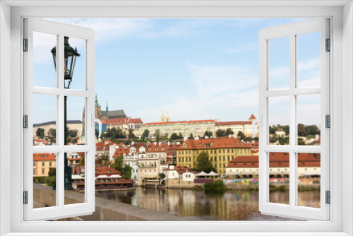 Fototapeta Naklejka Na Ścianę Okno 3D - Prague castle and bridge