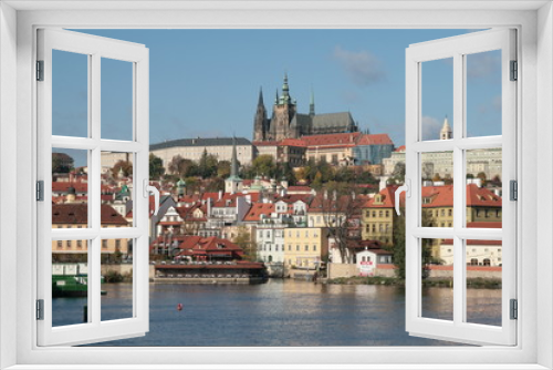 Fototapeta Naklejka Na Ścianę Okno 3D - Prague sur le fleuve