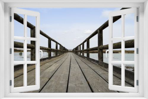 Fototapeta Naklejka Na Ścianę Okno 3D - Wooden walkway in Spain