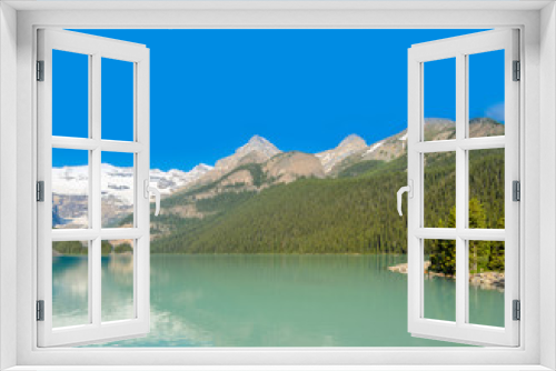 Fototapeta Naklejka Na Ścianę Okno 3D - Majestic mountain lake in Canada. Louise Lake view in Banff, Alberta, Canada. Rocky Mountains.