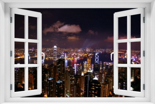 Fototapeta Naklejka Na Ścianę Okno 3D - Hong Kong Peak Skyline