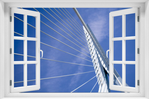 Fototapeta Naklejka Na Ścianę Okno 3D - Details of the Erasmus Bridge (Rotterdam, Holland)