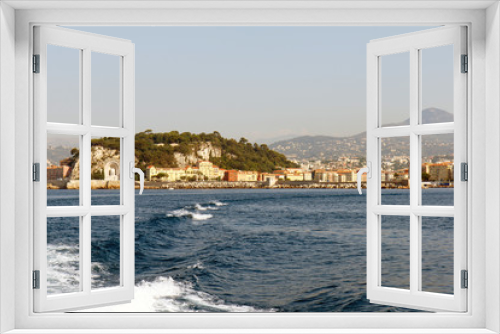 Fototapeta Naklejka Na Ścianę Okno 3D - Color DSLR stock image of Nice harbor on the Mediterranean coast of the French Riviera. Horizontal with copy space for text