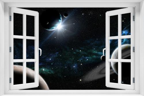 Fototapeta Naklejka Na Ścianę Okno 3D - Sunrise in space