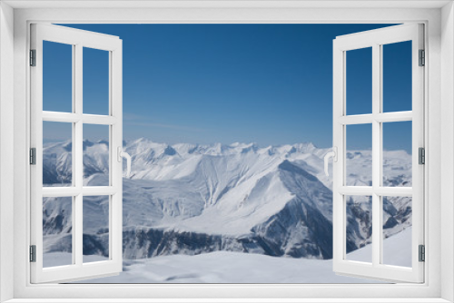 Fototapeta Naklejka Na Ścianę Okno 3D - Caucasus Mountains in the snow